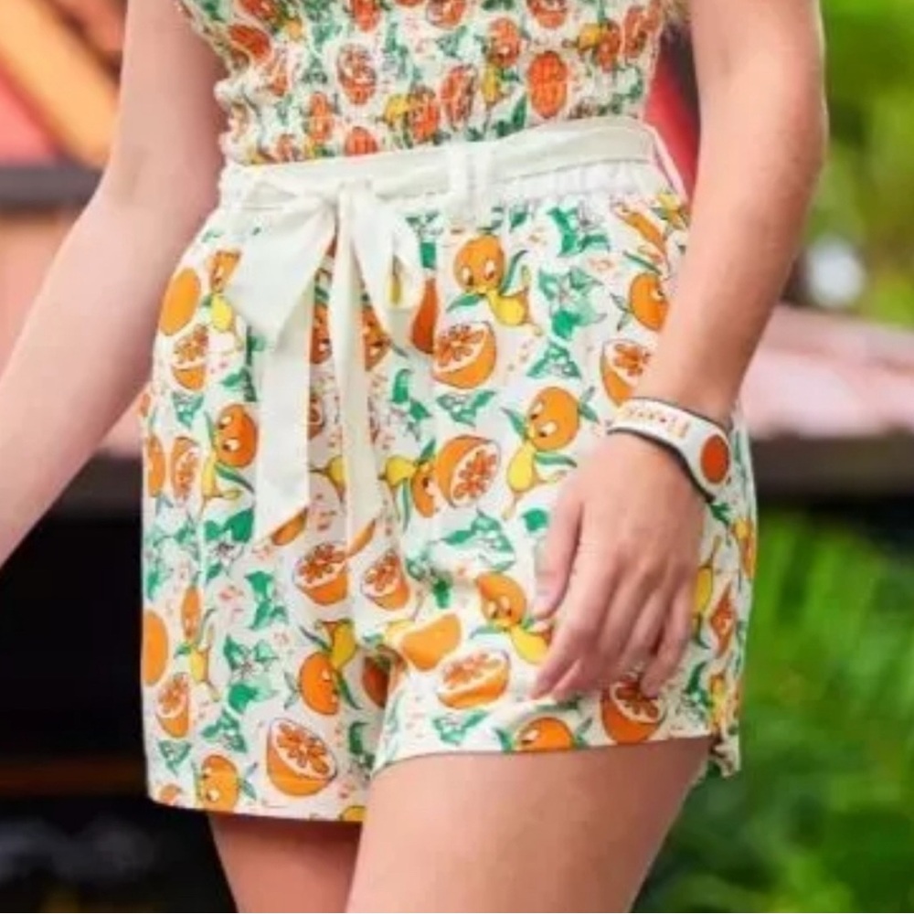 Disney Vault Collection Women's Orange Bird Viscose Shorts Size 1X